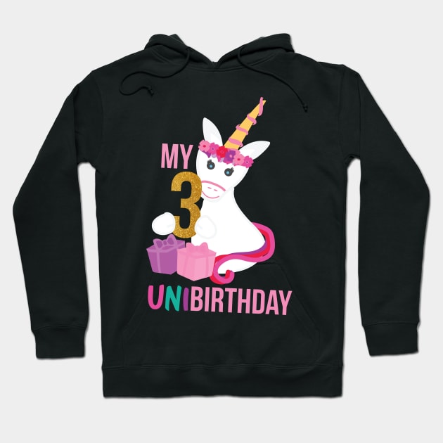 My 3rd UNIBIRTHDAY - Unicorn Birthday party Hoodie by sigdesign